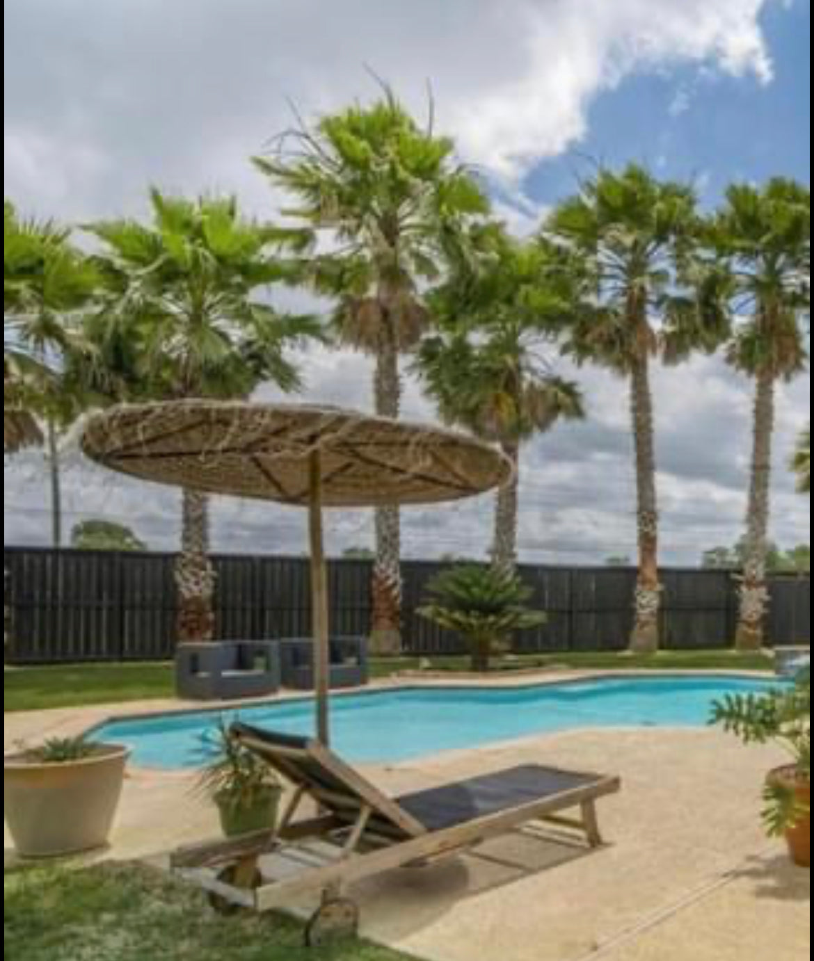 Handwoven Palm Outdoor Umbrella β Large Size | Pickup in Houston