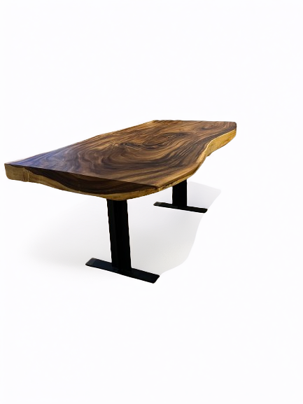 75" Large Live Edge Table, Wood Slab, Metal or Wood Base