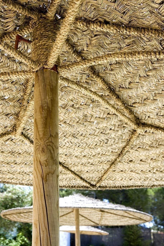 Handwoven Palm Outdoor Umbrella β Large Size | Pickup in Houston