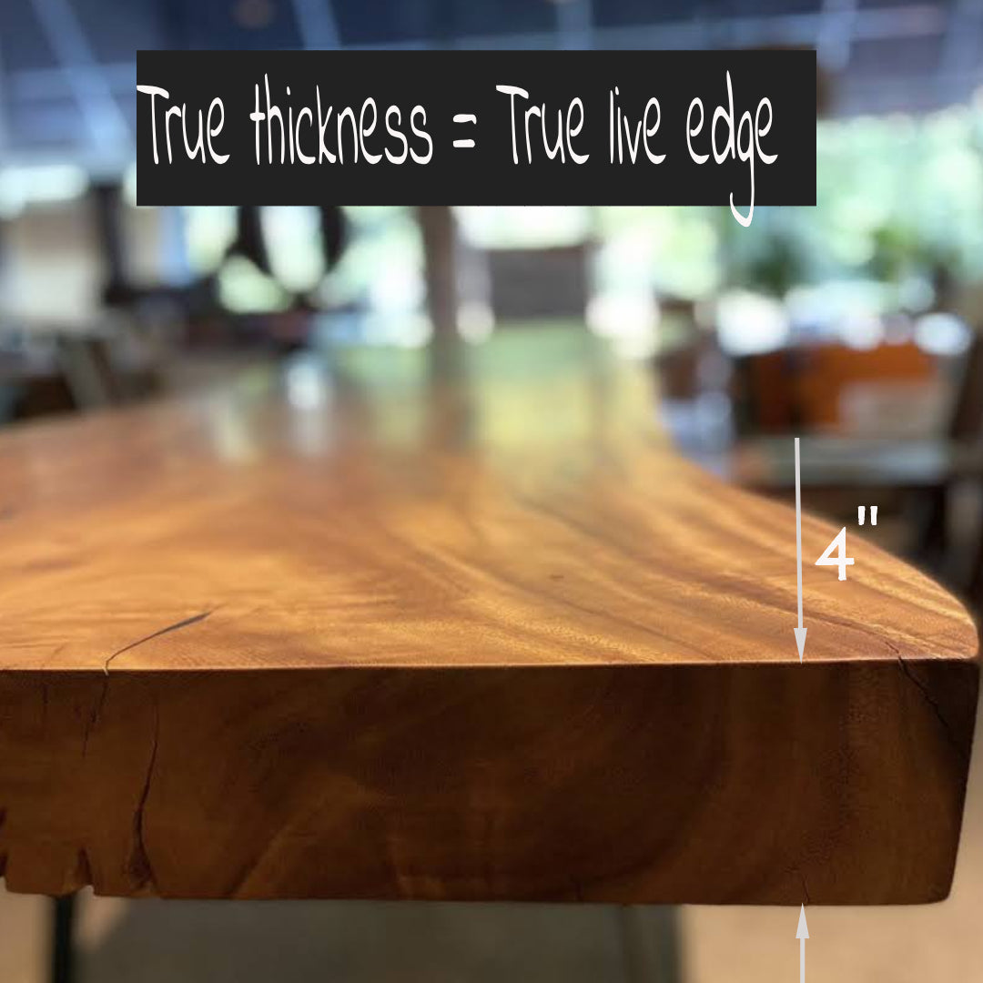 109" Large Live Edge Table, Wood Slab, Metal or Wood Base #11