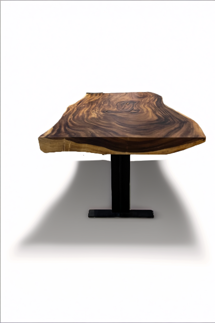 75" Large Live Edge Table, Wood Slab, Metal or Wood Base