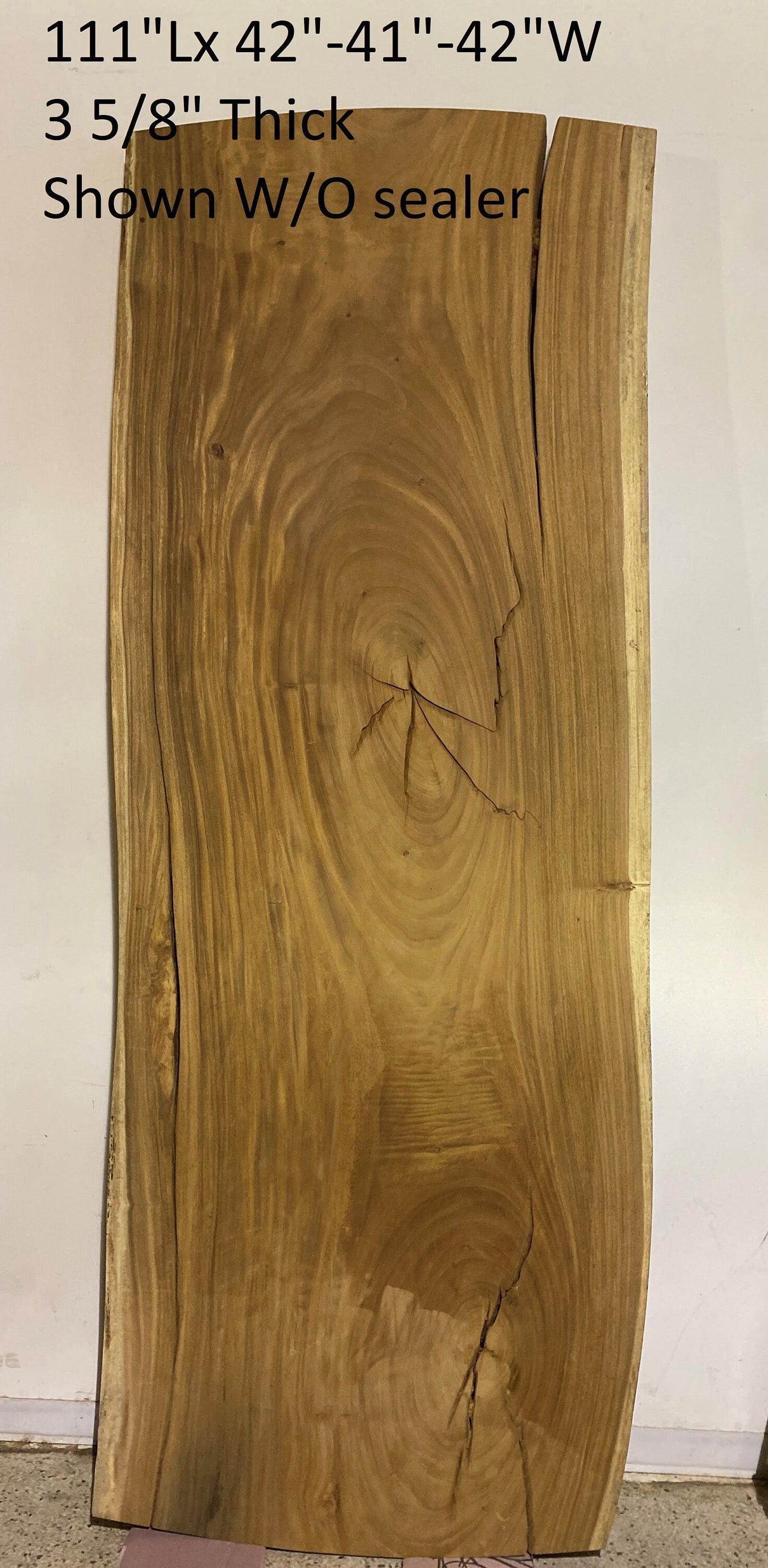 Live Edge Dining Table, 111" Wood Slab, Sealer to be added for full grain #1