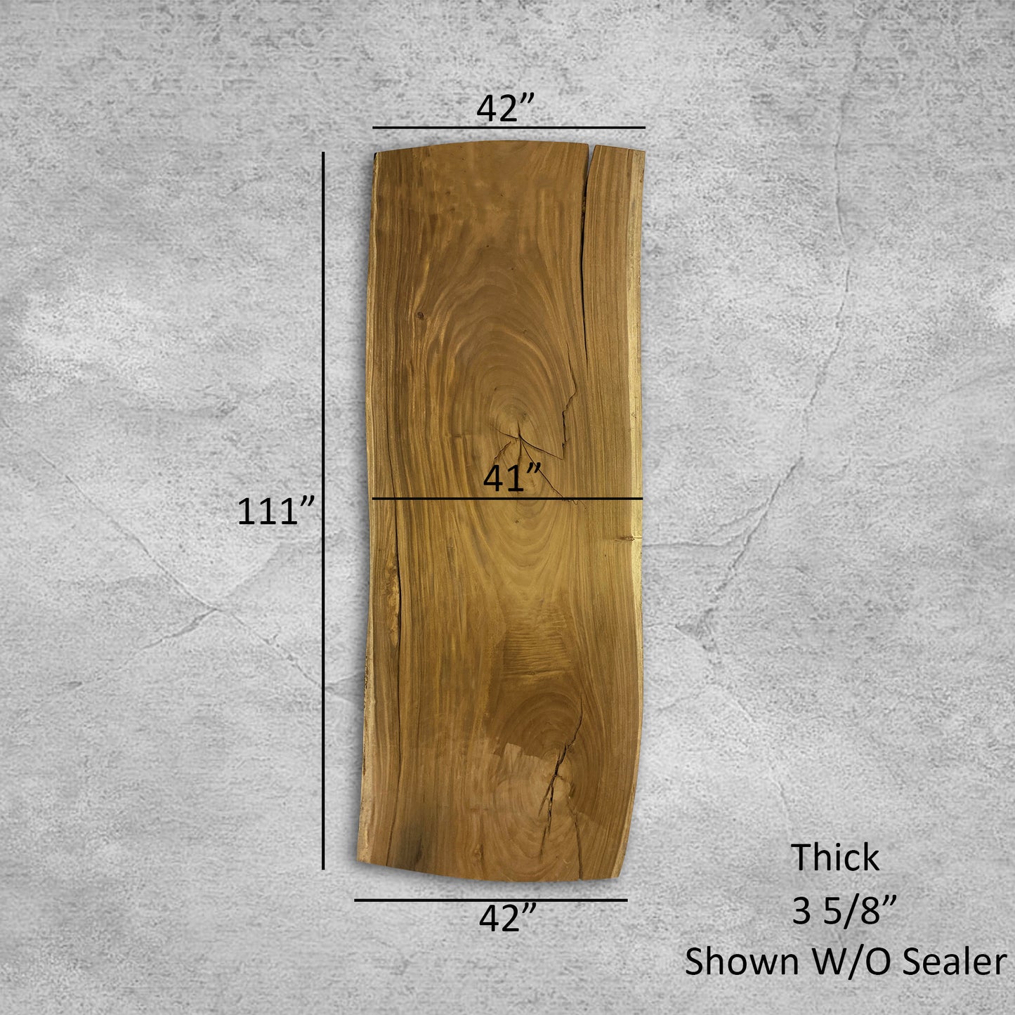 Live Edge Dining Table, 111" Wood Slab, Sealer to be added for full grain #1