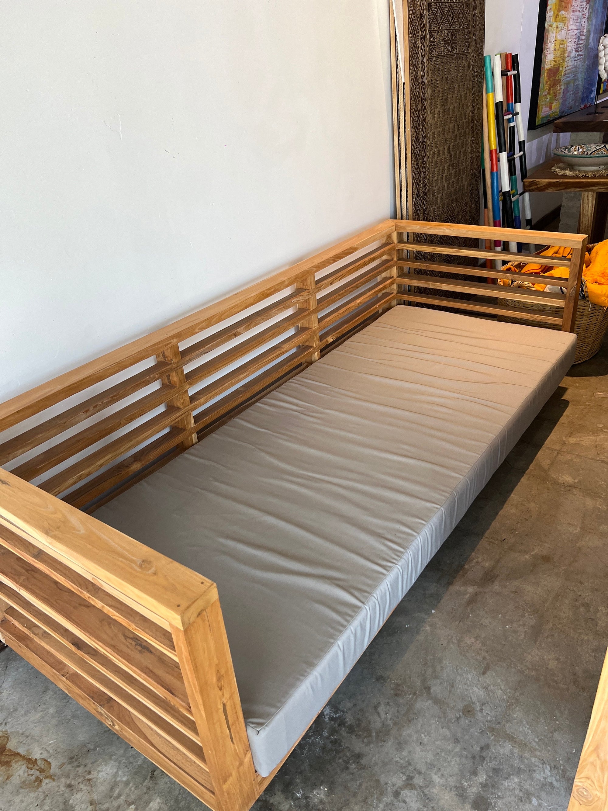 Deep Seating Teak Indoor/Outdoor Patio Sofa with Cushions