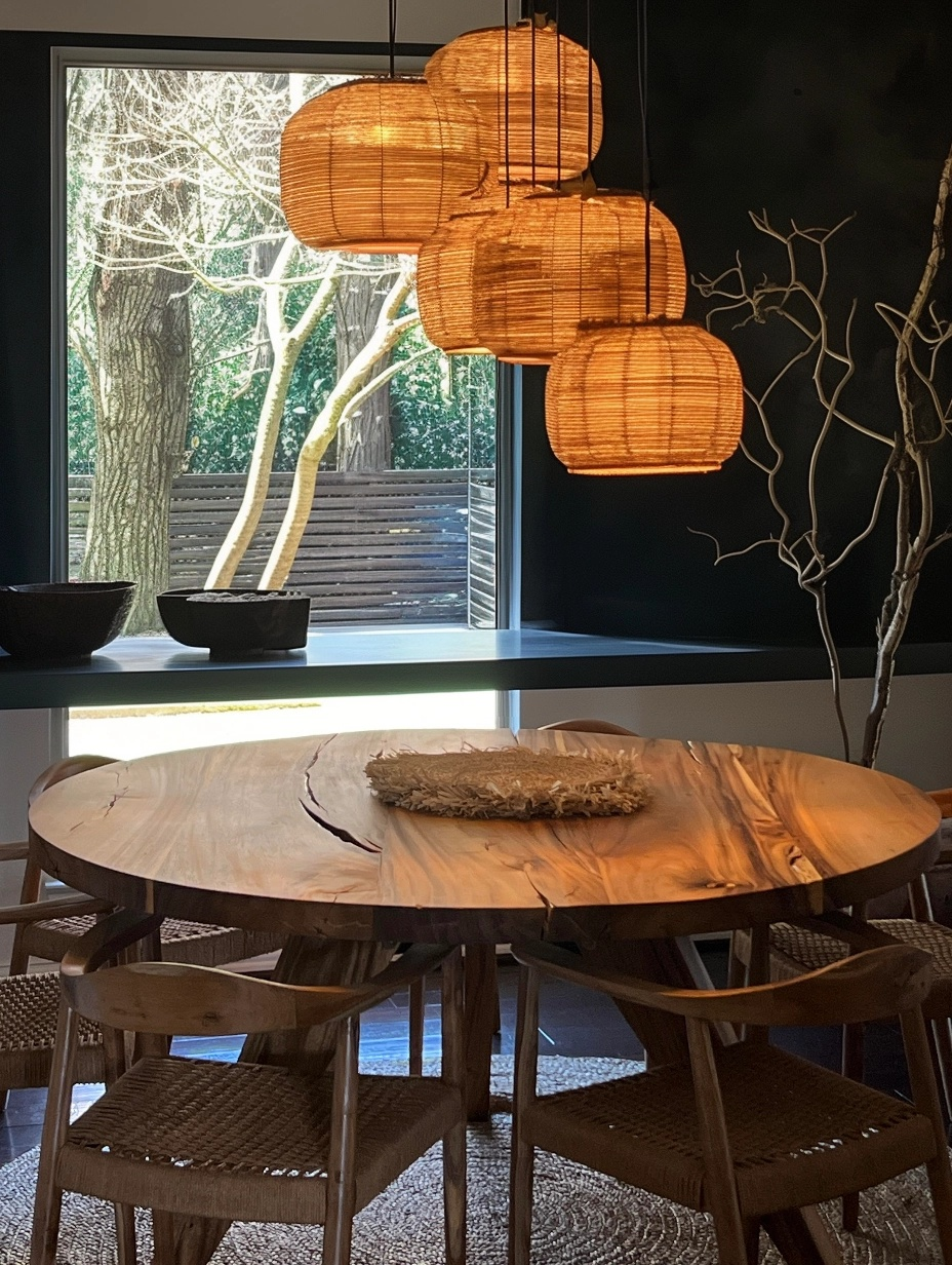 Live Edge Round Dining Table | Round Conference Table | Wood Base