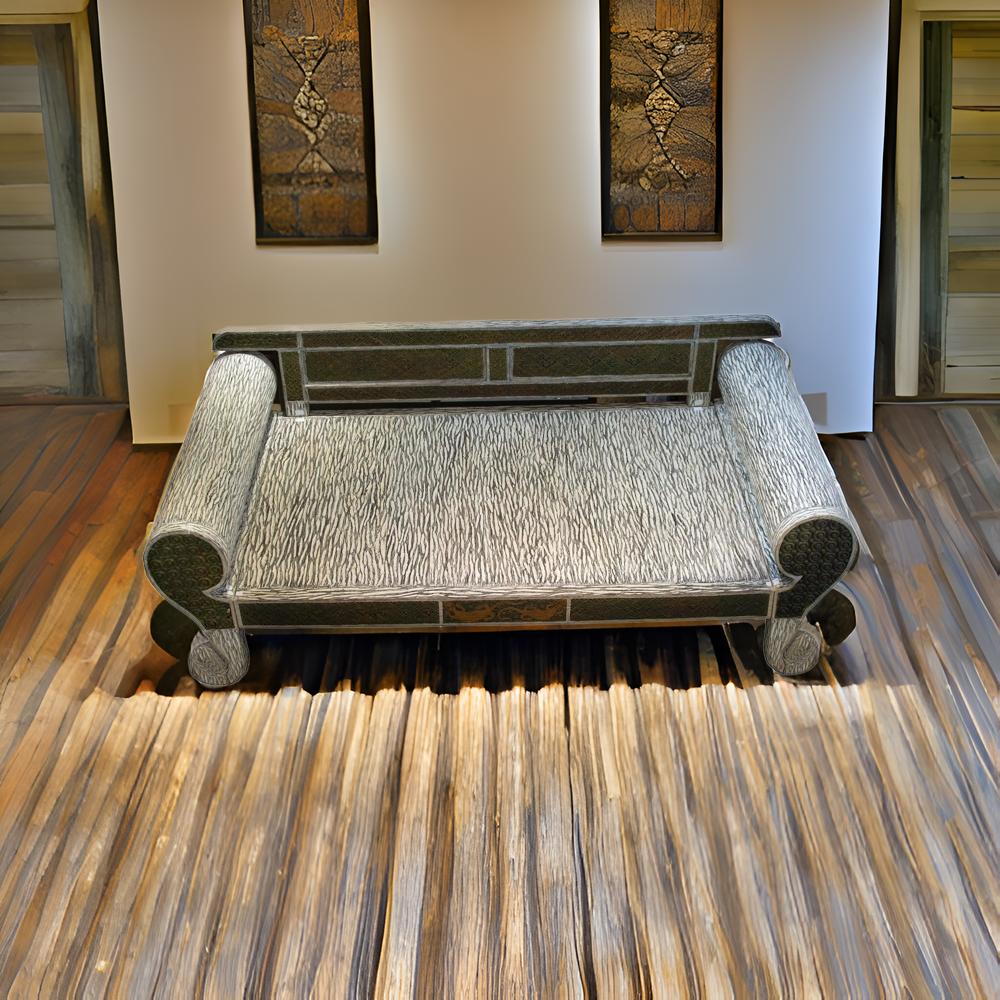 Wooden Carved Boho Daybed