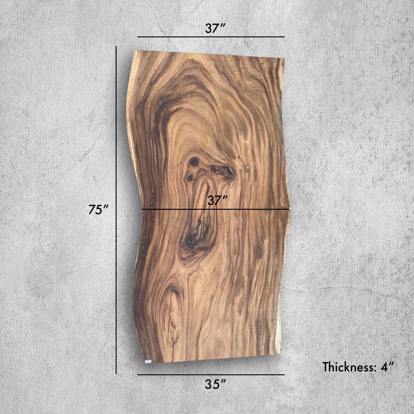 75" Large Live Edge Table, Wood Slab, Metal or Wood Base