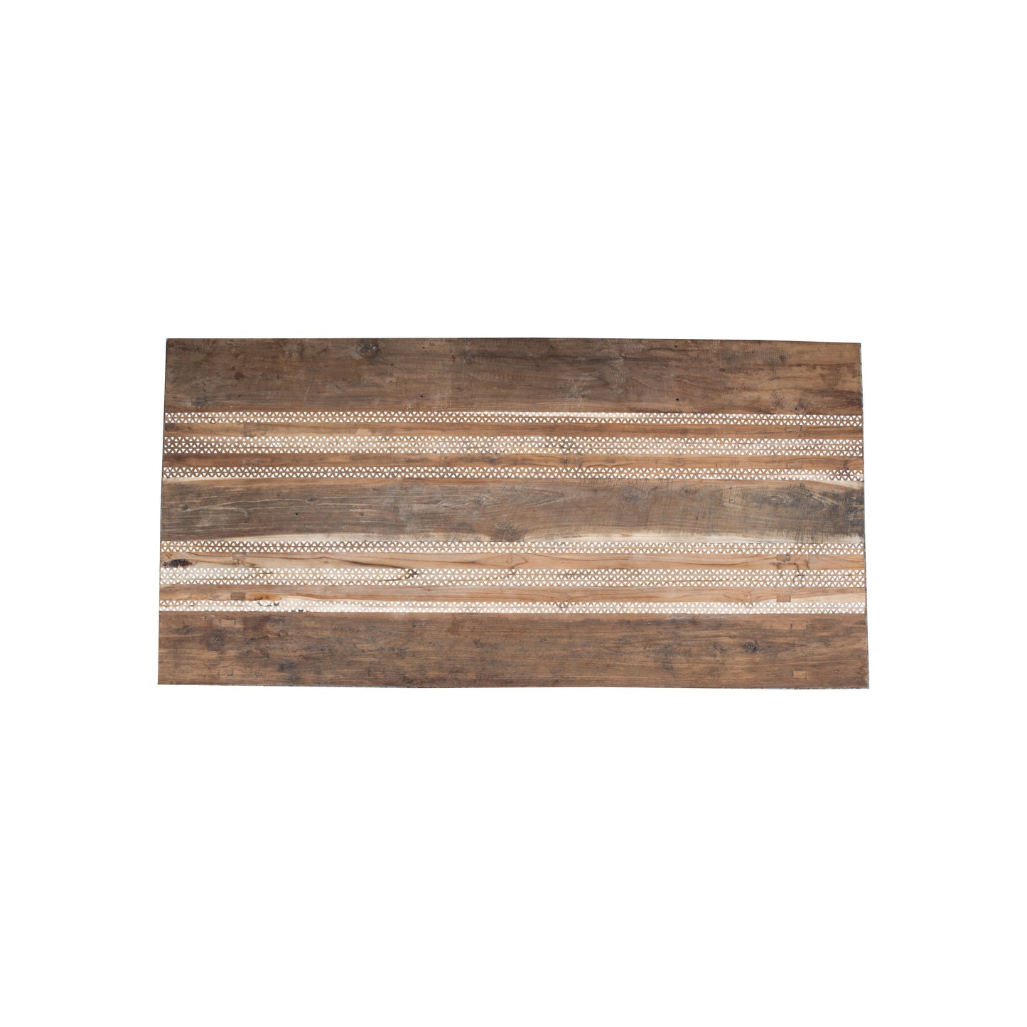 ARKA Living DINING Reclaimed Wood table with mother of pearl: solid teak wood dining table