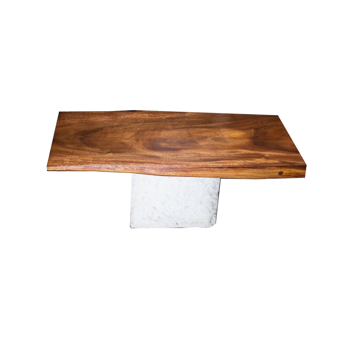 Rectangular Live Edge coffee table beautiful wood slab, with limestone ...