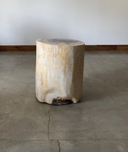 Load image into Gallery viewer, Light Beige and Black Petrified  solid wood stool block , fossil wood side end table or coffee table 9
