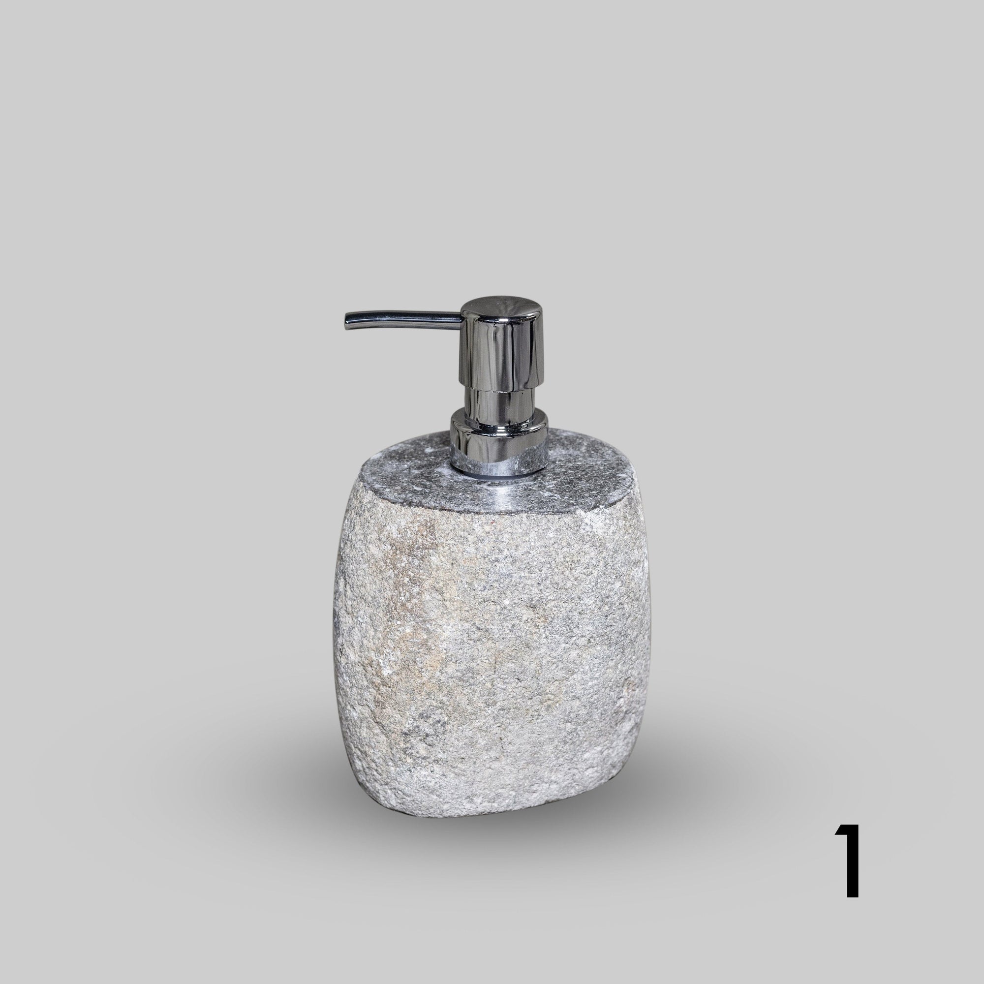 Stone Soap Dispenser with Pump, Natural River Stone Bathroom, Kitchen, Studio Accessory
