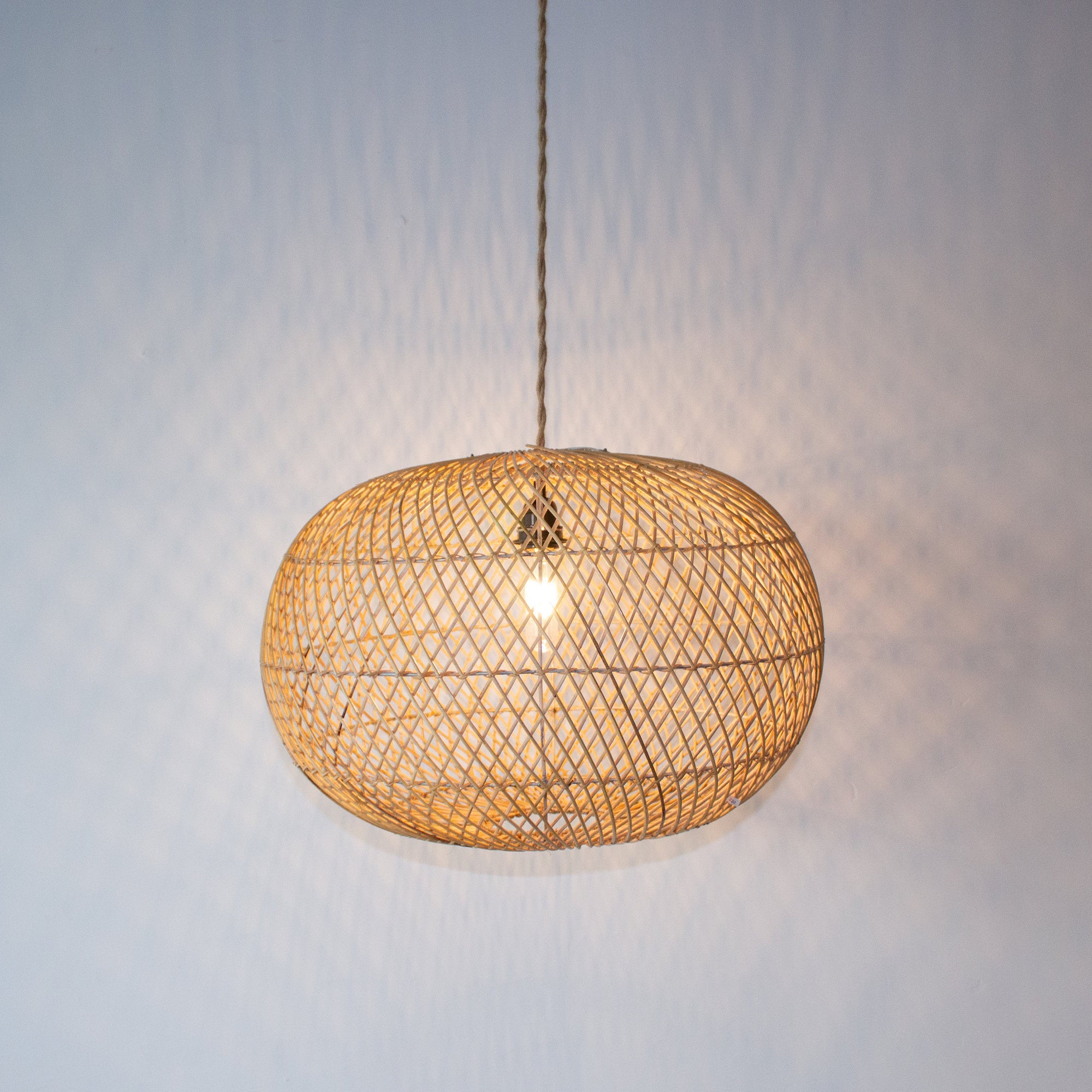 Handwoven Rattan Large Ball Pendant Light | Simple and Natural Lamp Boho