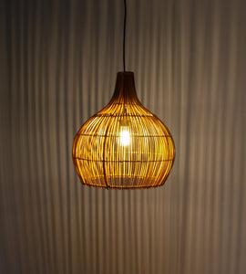 Rattan Pear Pendant Light with Hook | Simple and Natural Lamp Boho