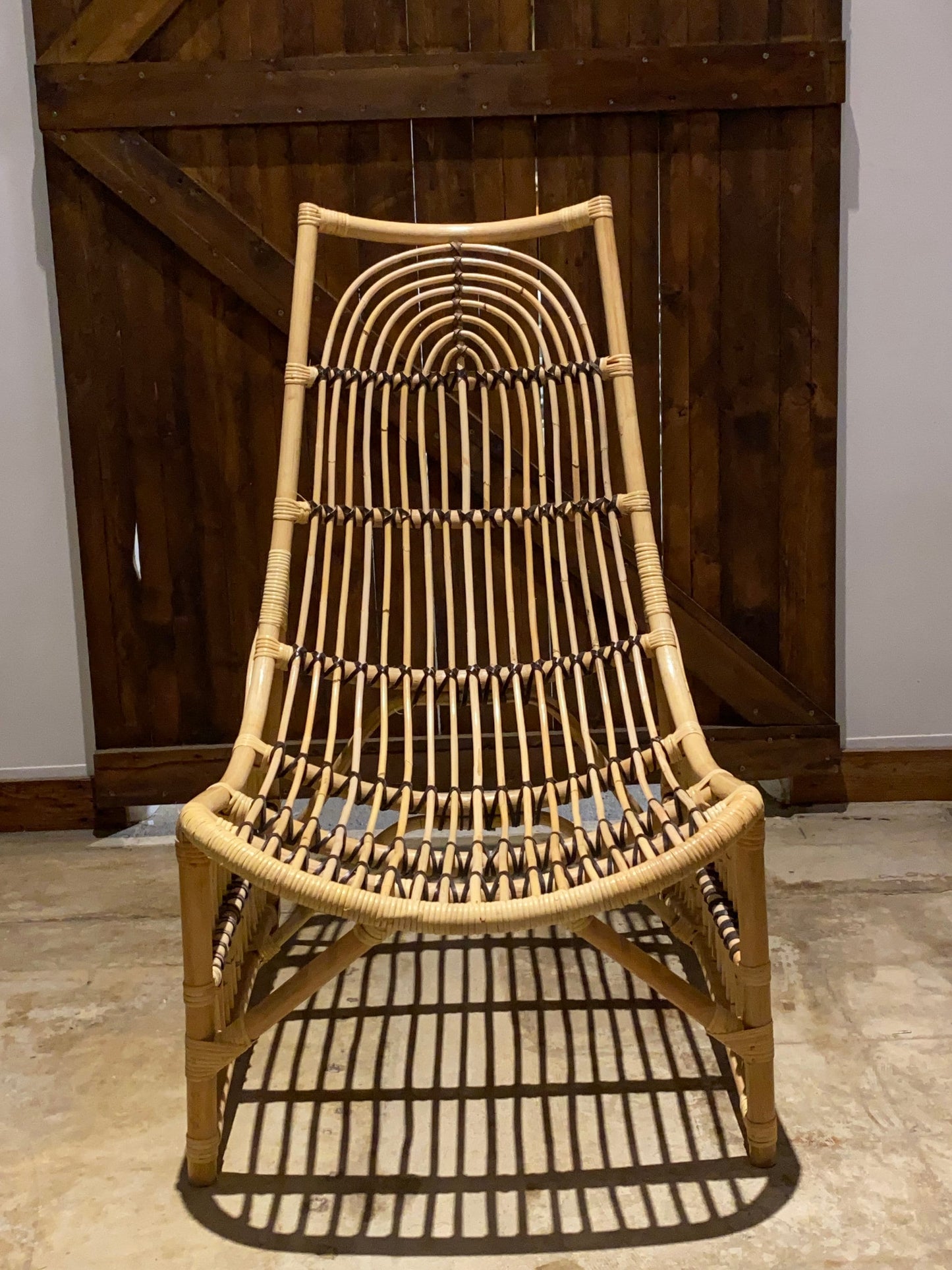 Set of two (2) rattan and leather living room chair - Rattan Chair with brown cushion | Simple Unique Chair (Limited designs 4 pieces only)