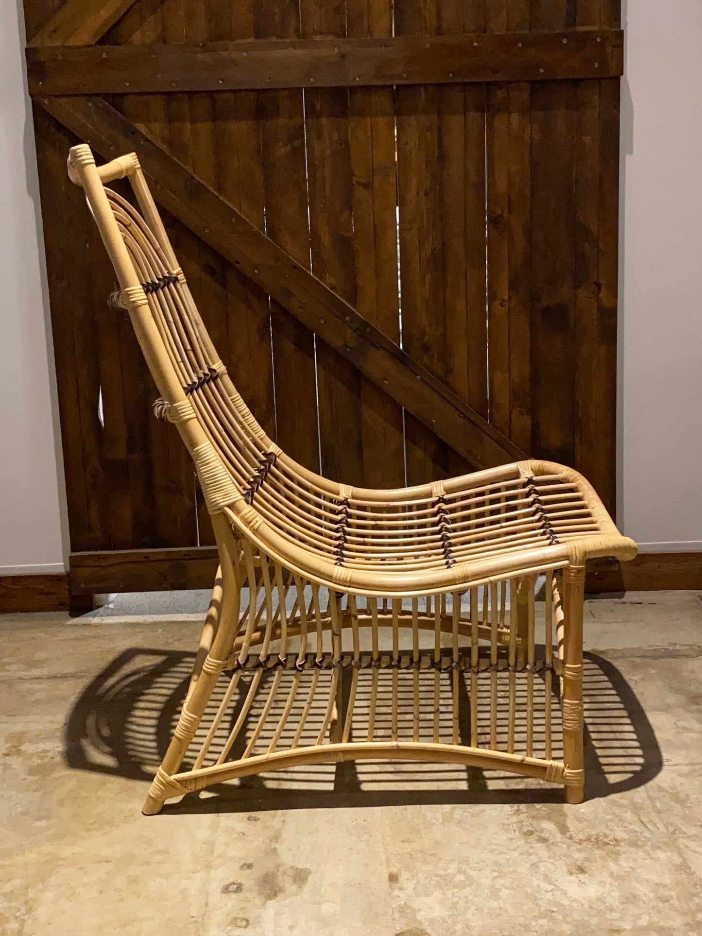 Set of two (2) rattan and leather living room chair - Rattan Chair with brown cushion | Simple Unique Chair (Limited designs 4 pieces only)