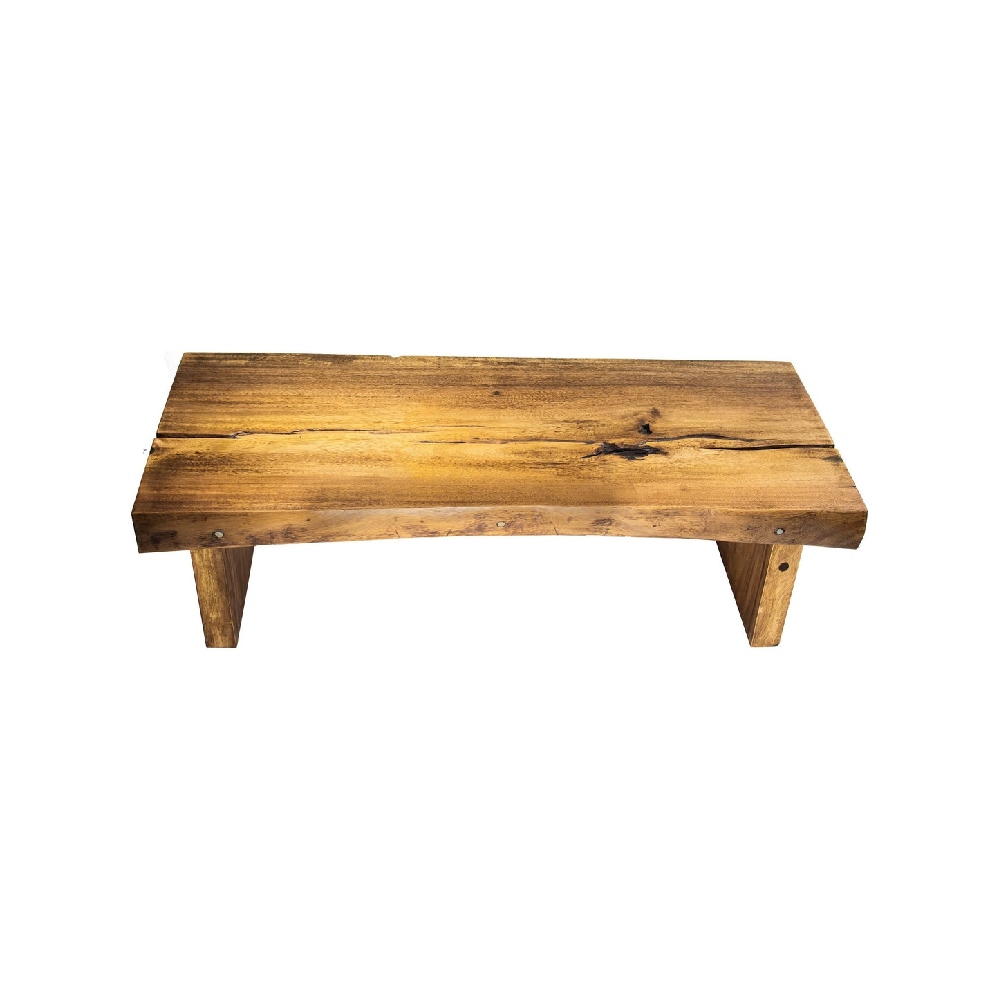 Live Edge Bench or Coffee Table with wood Base | Natural Wooden Slab and Base