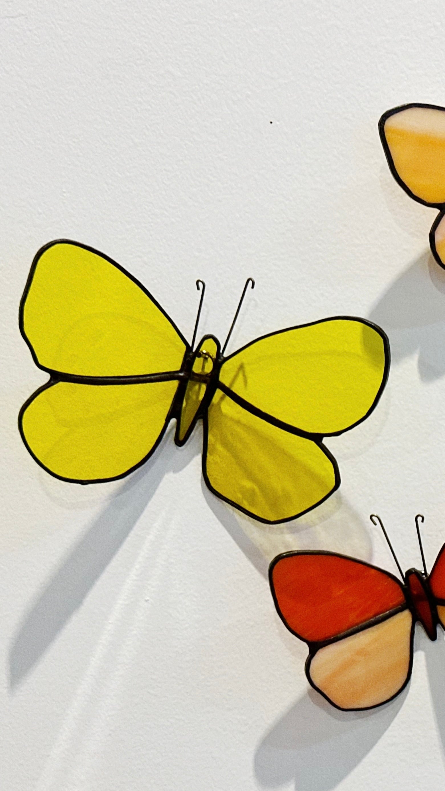 Handmade Stained Glass Butterflies - Tiffany Style - Set of 5 by Lula Azorey | Wall Decor