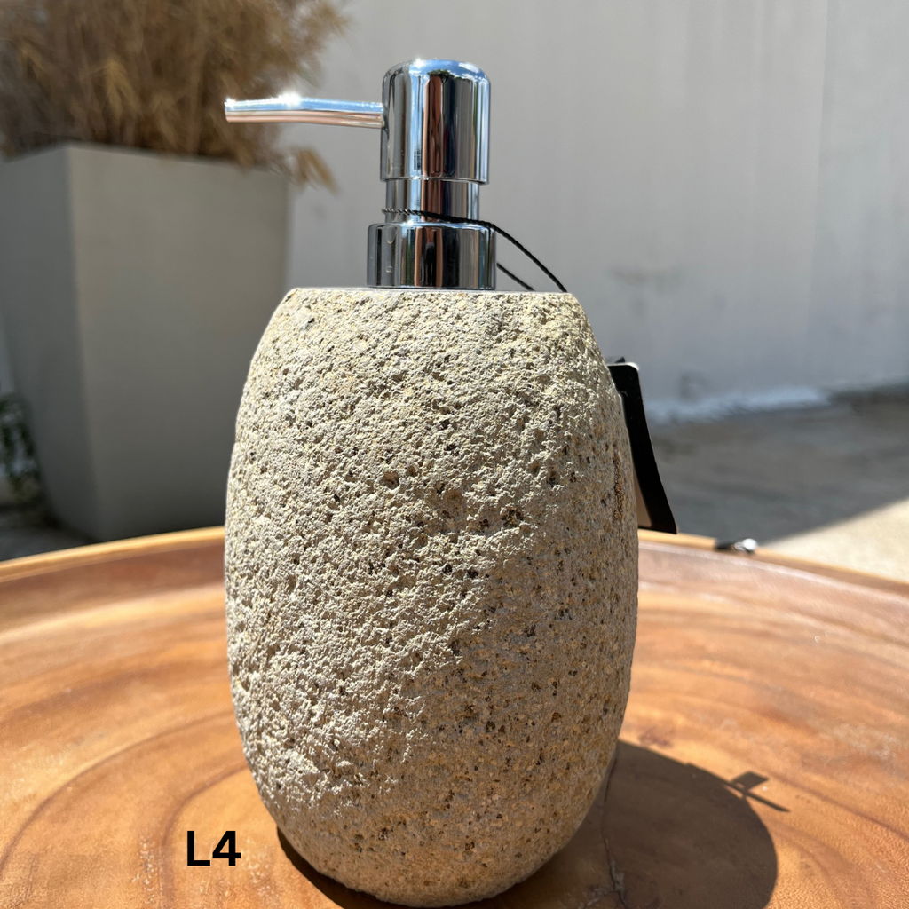 Large Stone Soap Dispenser with Pump, Natural River Stone Bathroom, Kitchen, Studio Accessory