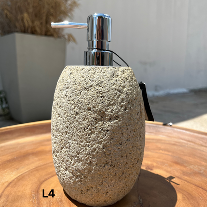 Large Stone Soap Dispenser with Pump, Natural River Stone Bathroom, Kitchen, Studio Accessory