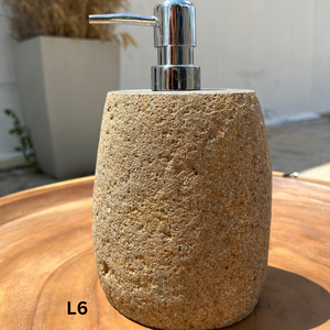 Large Stone Soap Dispenser with Pump, Natural River Stone Bathroom, Kitchen, Studio Accessory