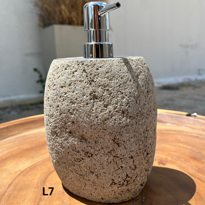 Large Stone Soap Dispenser with Pump, Natural River Stone Bathroom, Kitchen, Studio Accessory