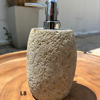 Large Stone Soap Dispenser with Pump, Natural River Stone Bathroom, Kitchen, Studio Accessory