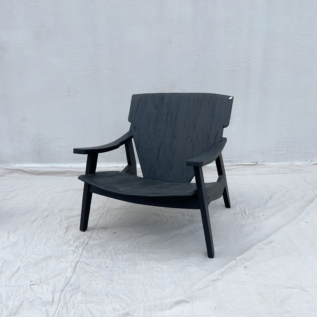 Two (2) Black living room chair - Teak Wooden Chair