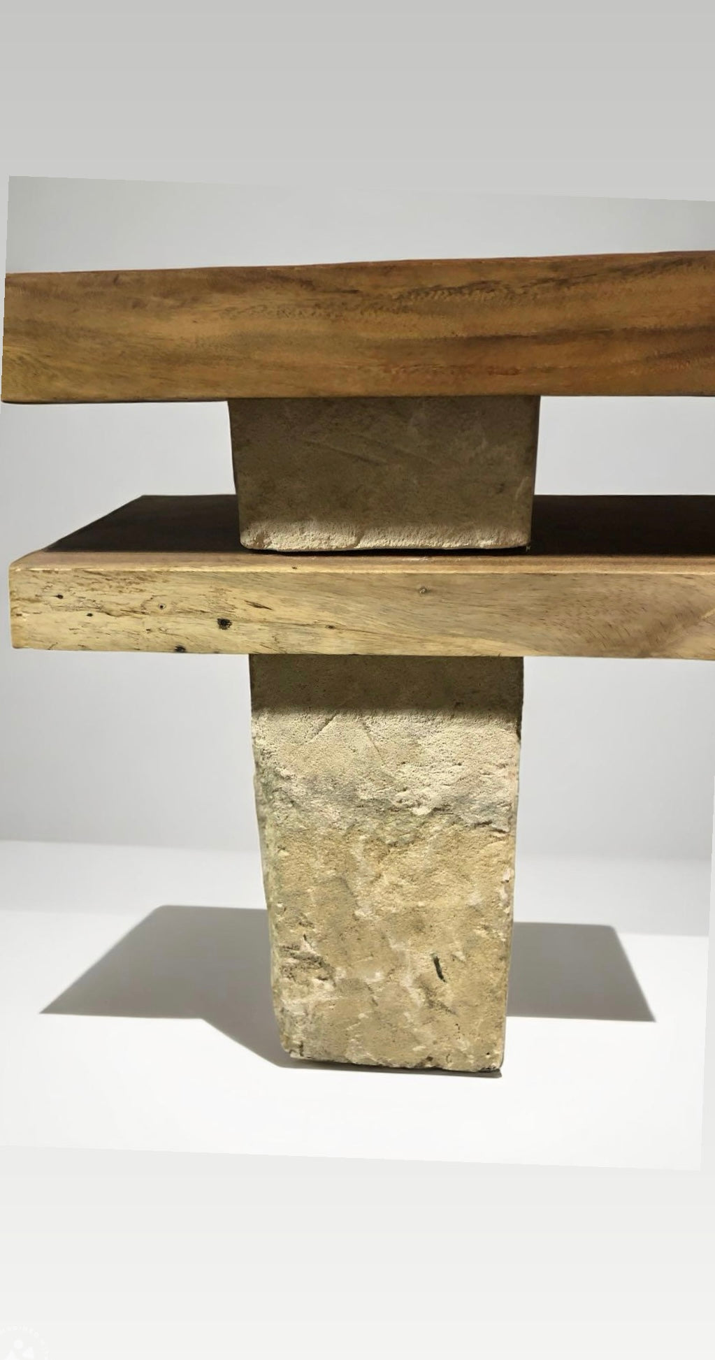 Low Live Edge console, Media Console, entry way table , Single Wood Slabs on Limestone Base
