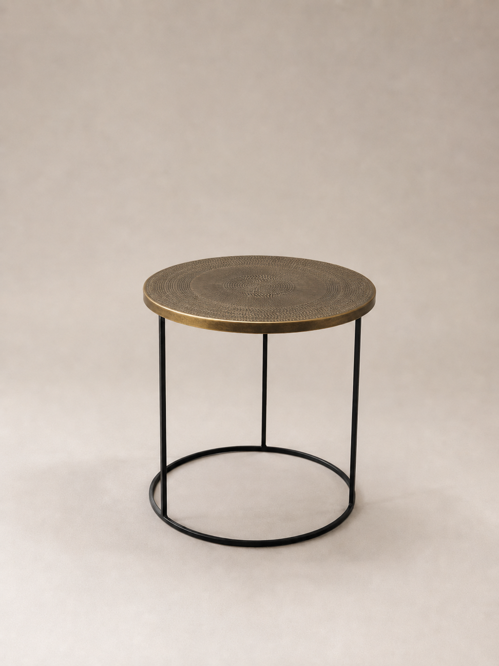 Hand Carved Bronze Moroccan End Table