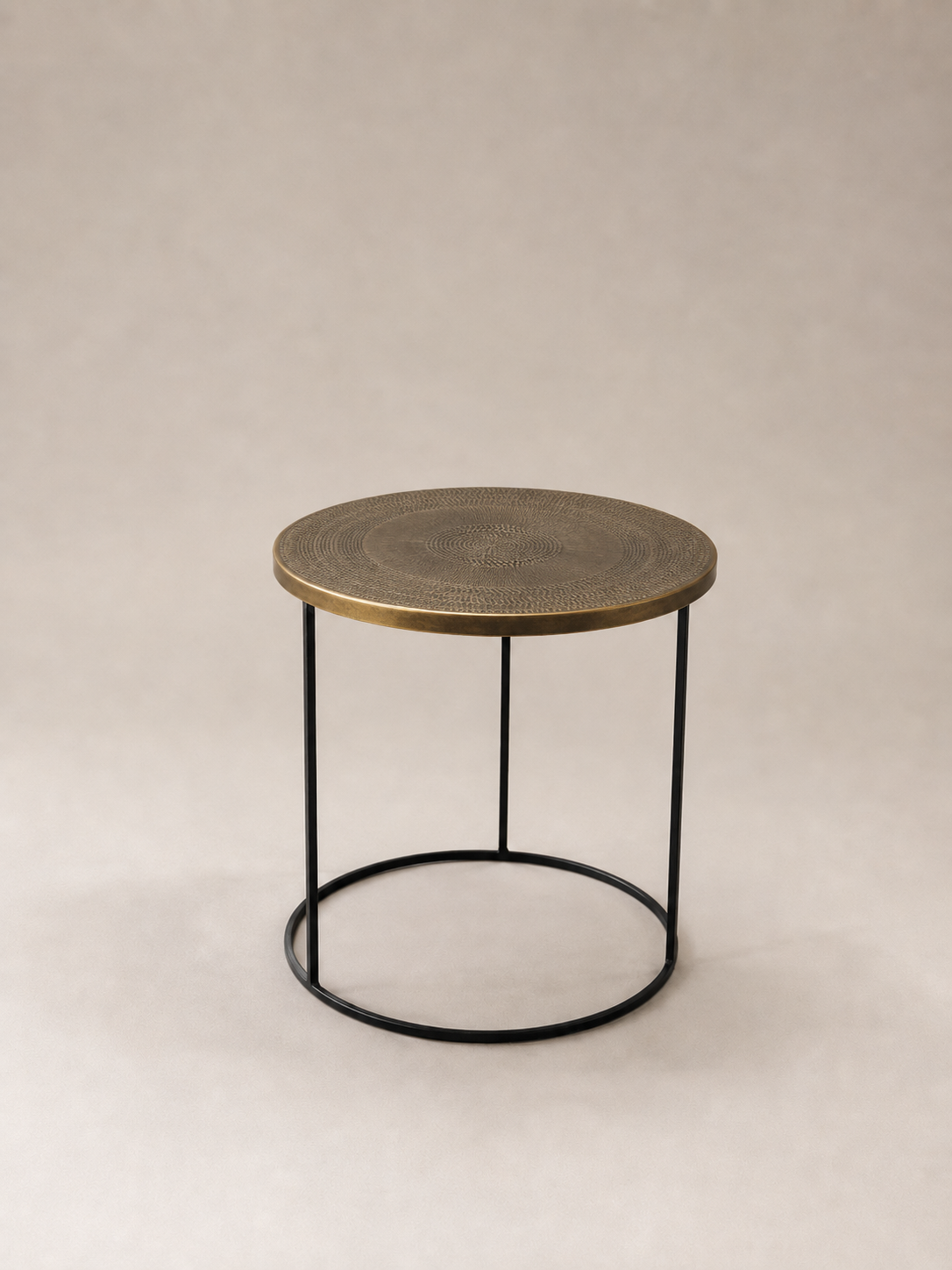 Hand Carved Bronze Moroccan End Table