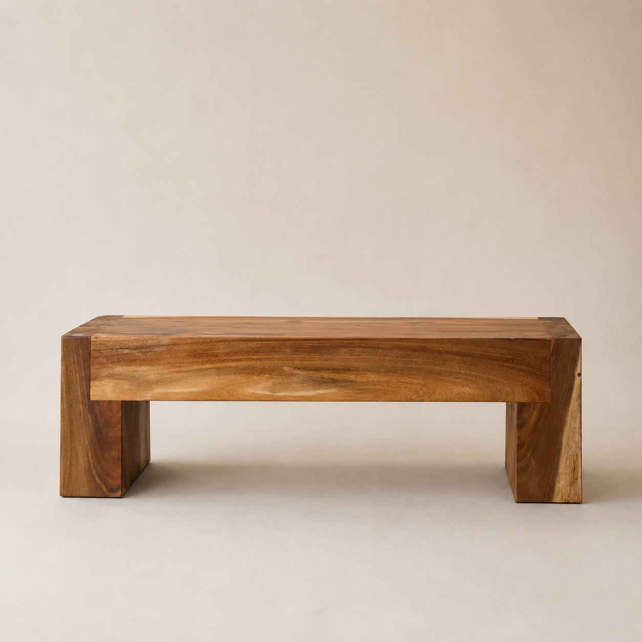 Live Edge Solid Pacific Walnut Wood Bench