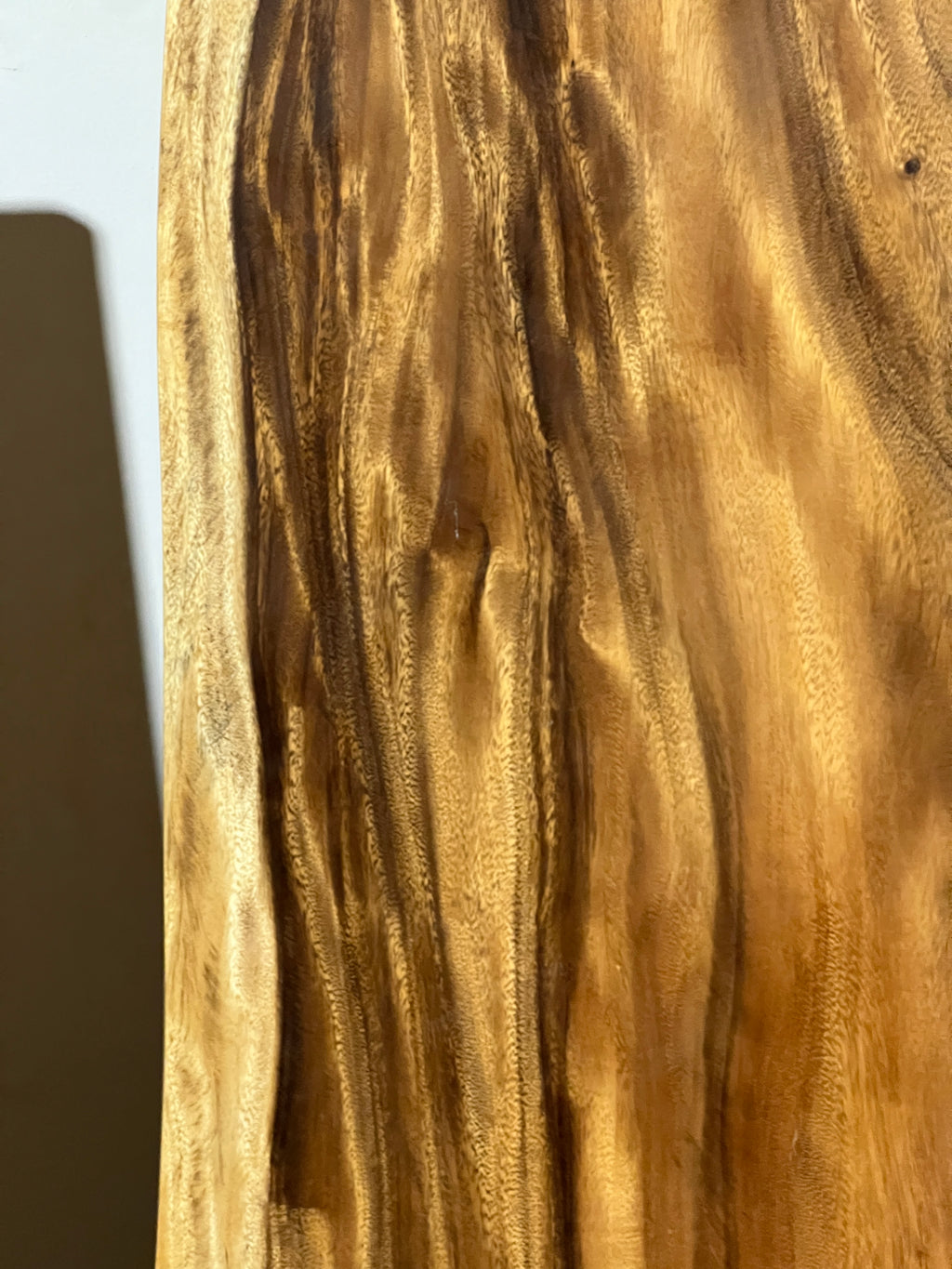 No. 9 – 150” Live Edge Dining Table – Acacia Slab with Limestone Base