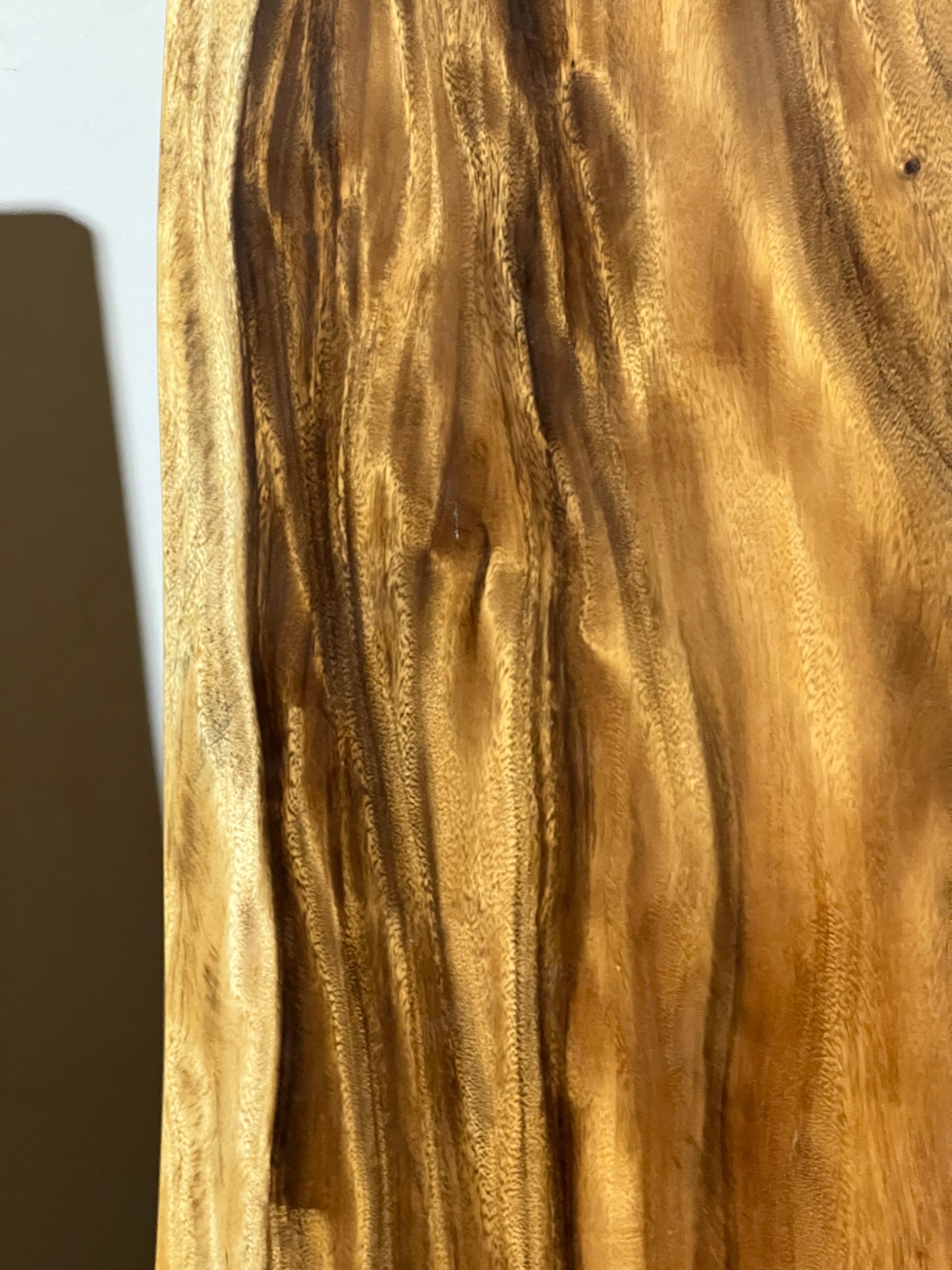 No. 9 – 150” Live Edge Dining Table – Acacia Slab with Limestone Base