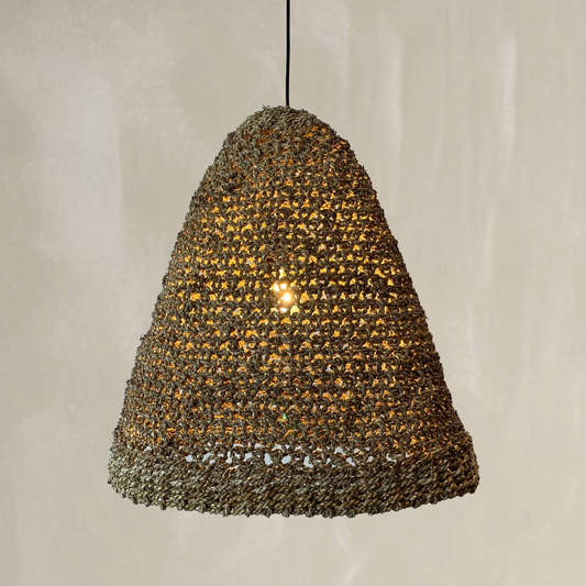 Nantucket Pendant Lamp, Seagrass Raffia hanging pendant light, hand woven