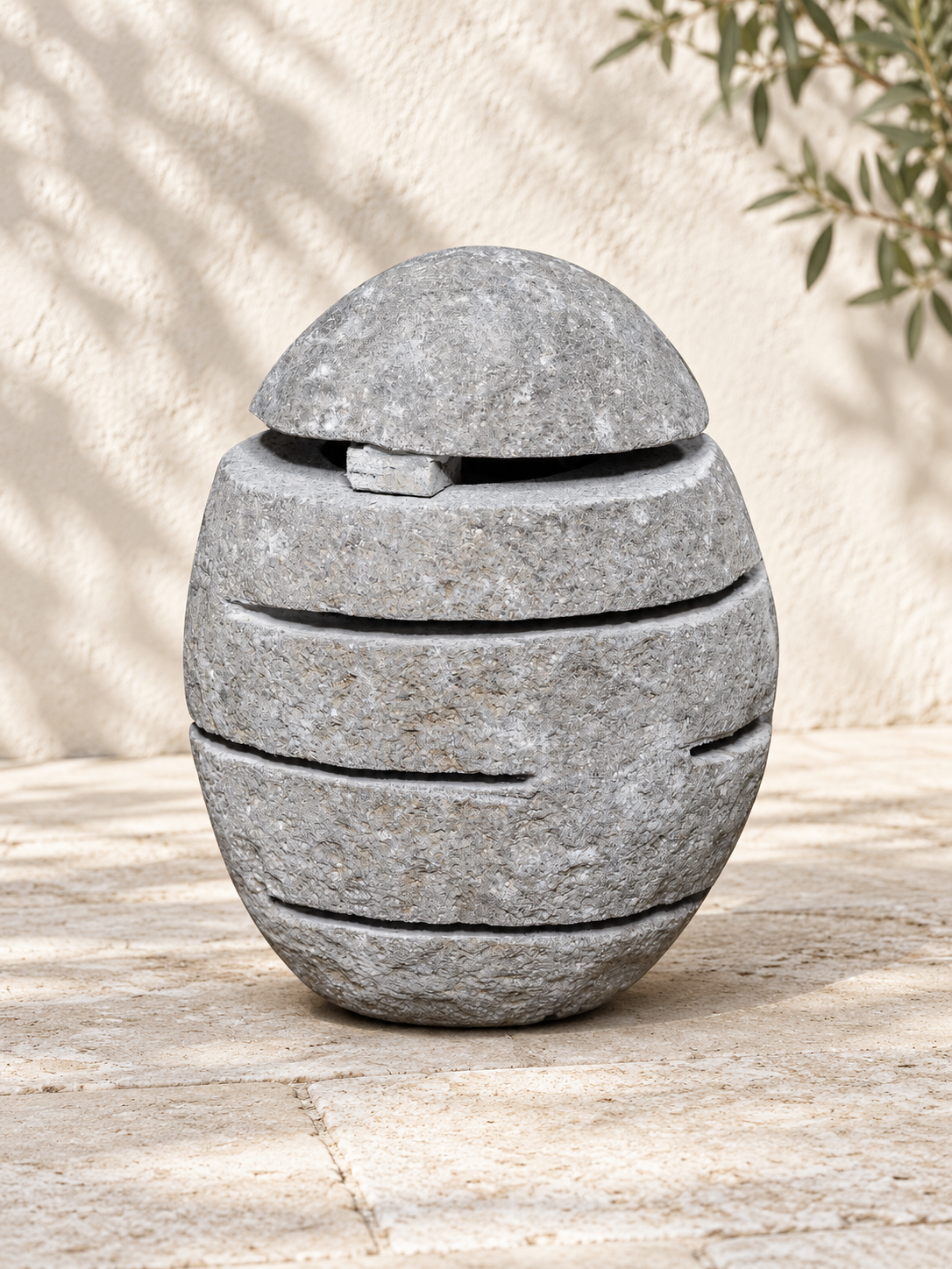 Large River Stone Egg Lantern , Modern Garden Candle Lighting #7 — ARKA Living courtyard