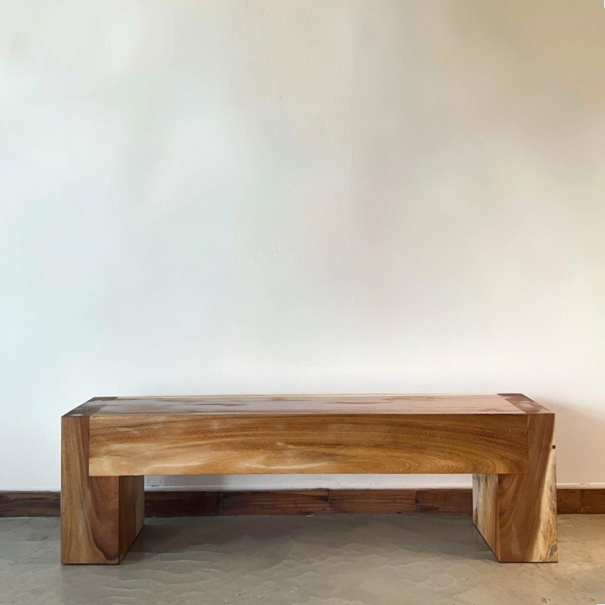 Live Edge Bench made of thick  Wooden Solid Acacia