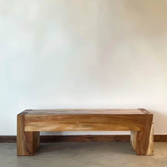 Live Edge Bench made of thick  Wooden Solid Acacia