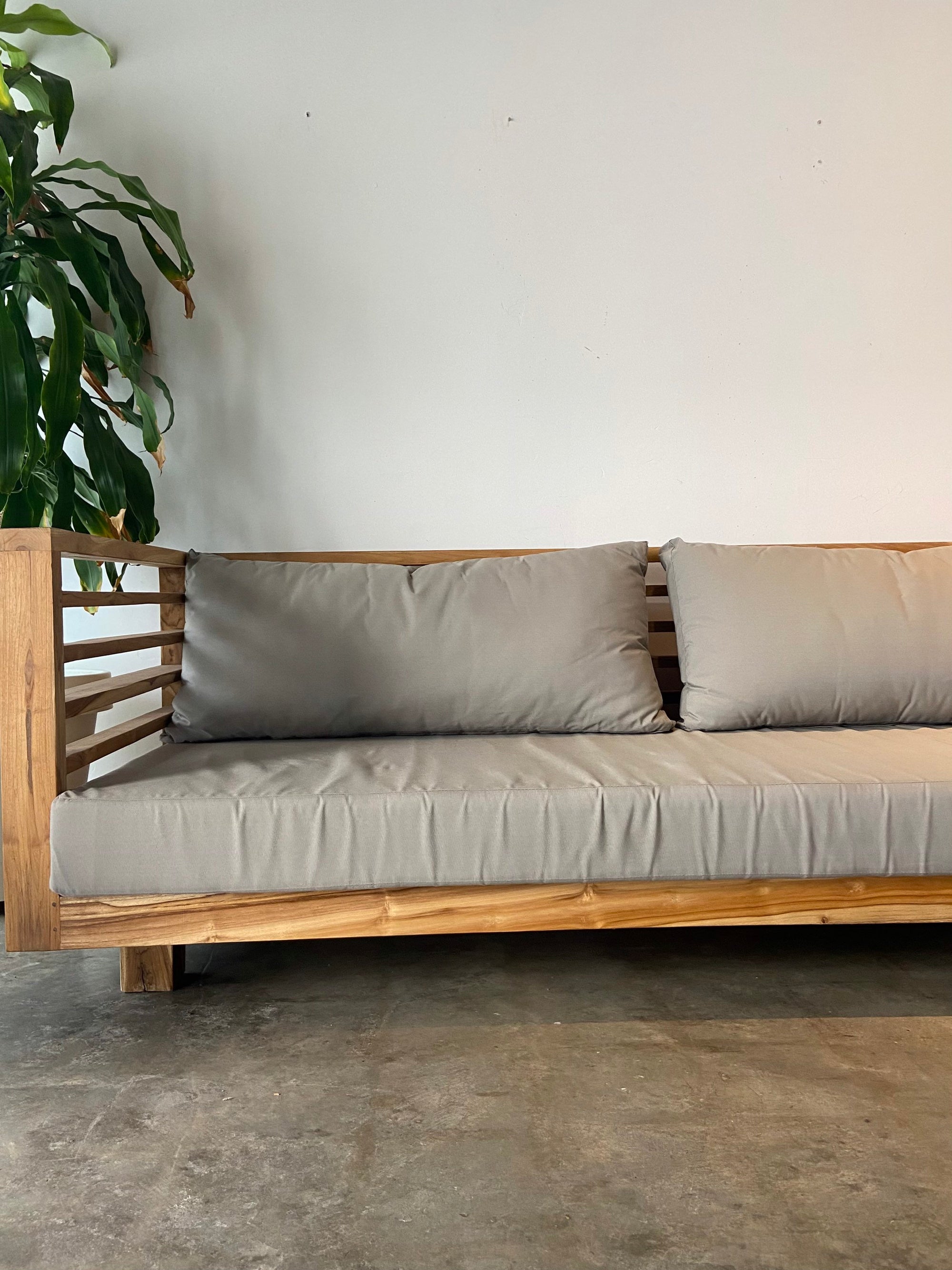 Deep Seating Teak Indoor/Outdoor Patio Sofa with Cushions