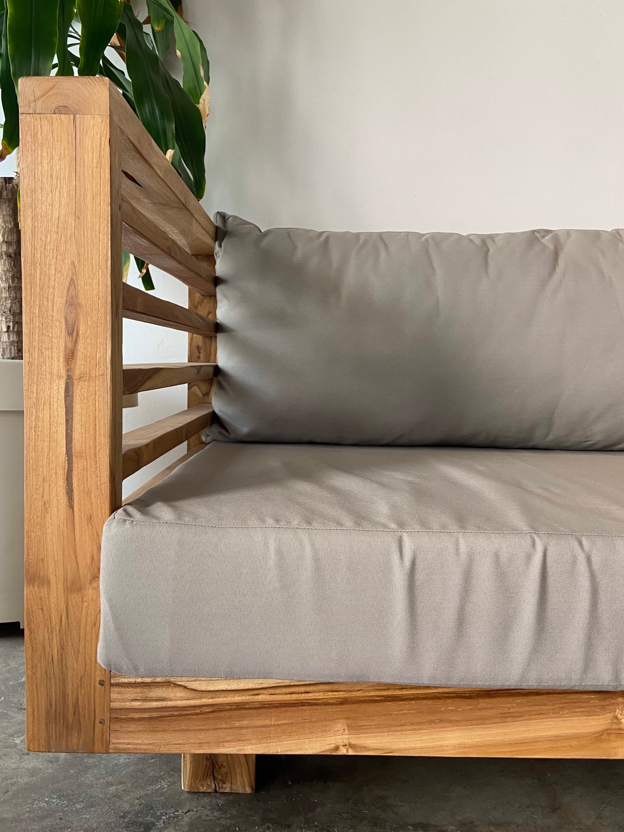 Deep Seating Teak Indoor/Outdoor Patio Sofa with Cushions