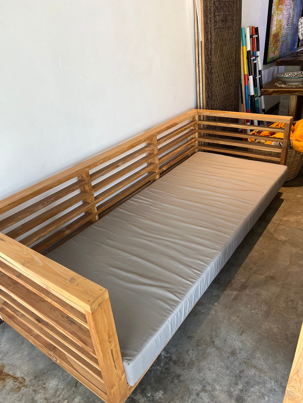 Deep Seating Teak Indoor/Outdoor Patio Sofa with Cushions