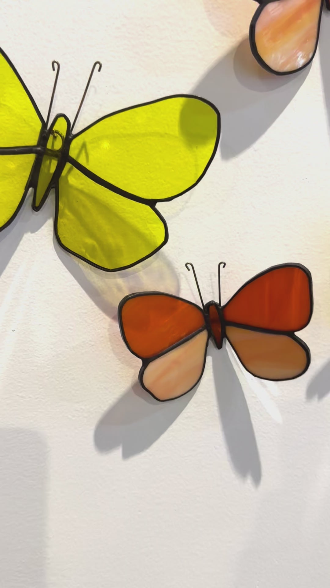 Handmade Stained Glass Butterflies - Tiffany Style - Set of 5 by Lula Azorey | Wall Decor