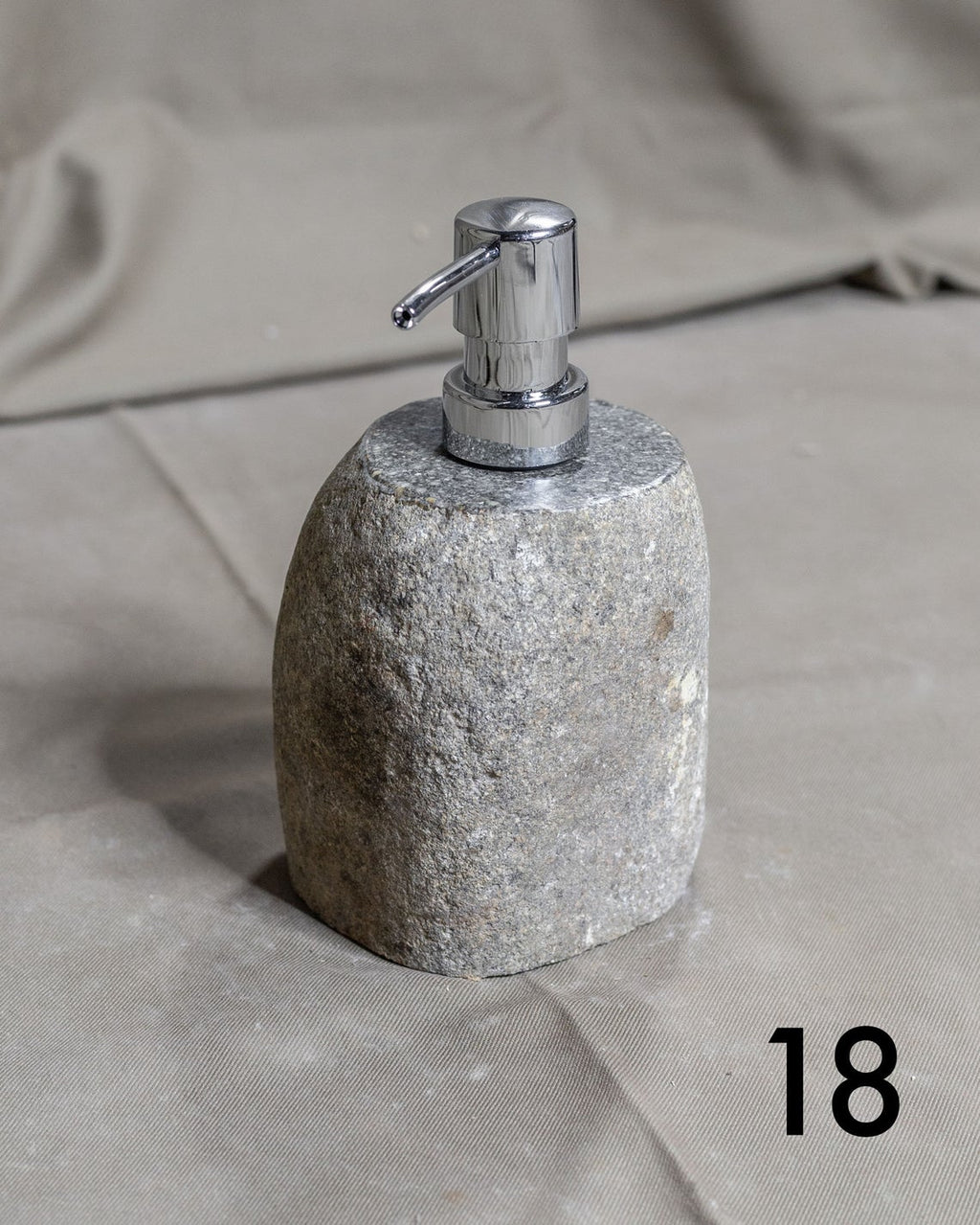 Stone Soap Dispenser with Pump, Natural River Stone Bathroom, Kitchen, Studio Accessory