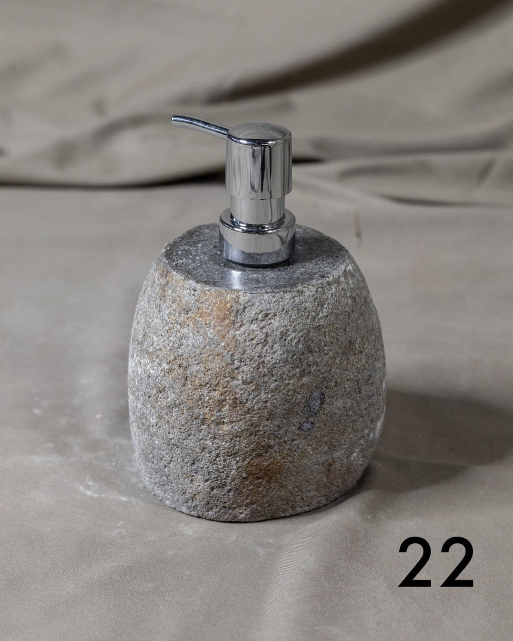 Stone Soap Dispenser with Pump, Natural River Stone Bathroom, Kitchen, Studio Accessory