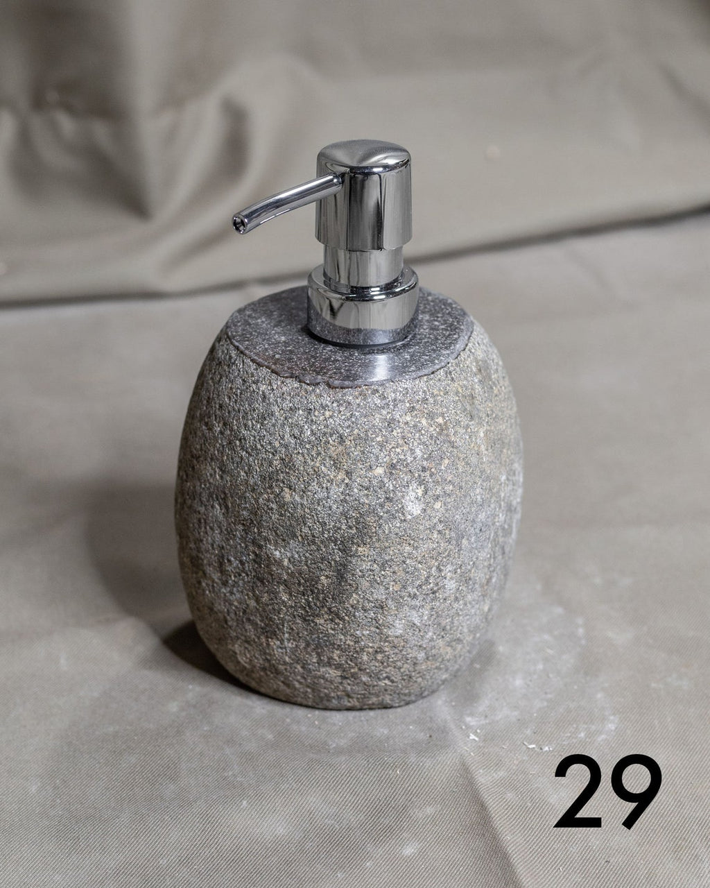 Stone Soap Dispenser with Pump, Natural River Stone Bathroom, Kitchen, Studio Accessory