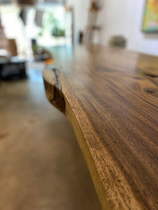 Large Live Edge Table, 136" Wood Slab, Metal Base
