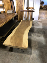 Load image into Gallery viewer, Live Edge Bench | Natural Modern Wooden Bench | Simple Unique Slab | Signature Piece
