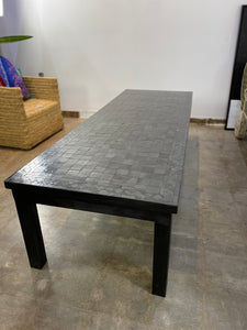 Long Rectangular Zellige Tile Mosaic Coffee Table, BLACK OR WHITE