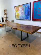 Load image into Gallery viewer, Large Live Edge Table, 136&quot; Wood Slab, Metal Base
