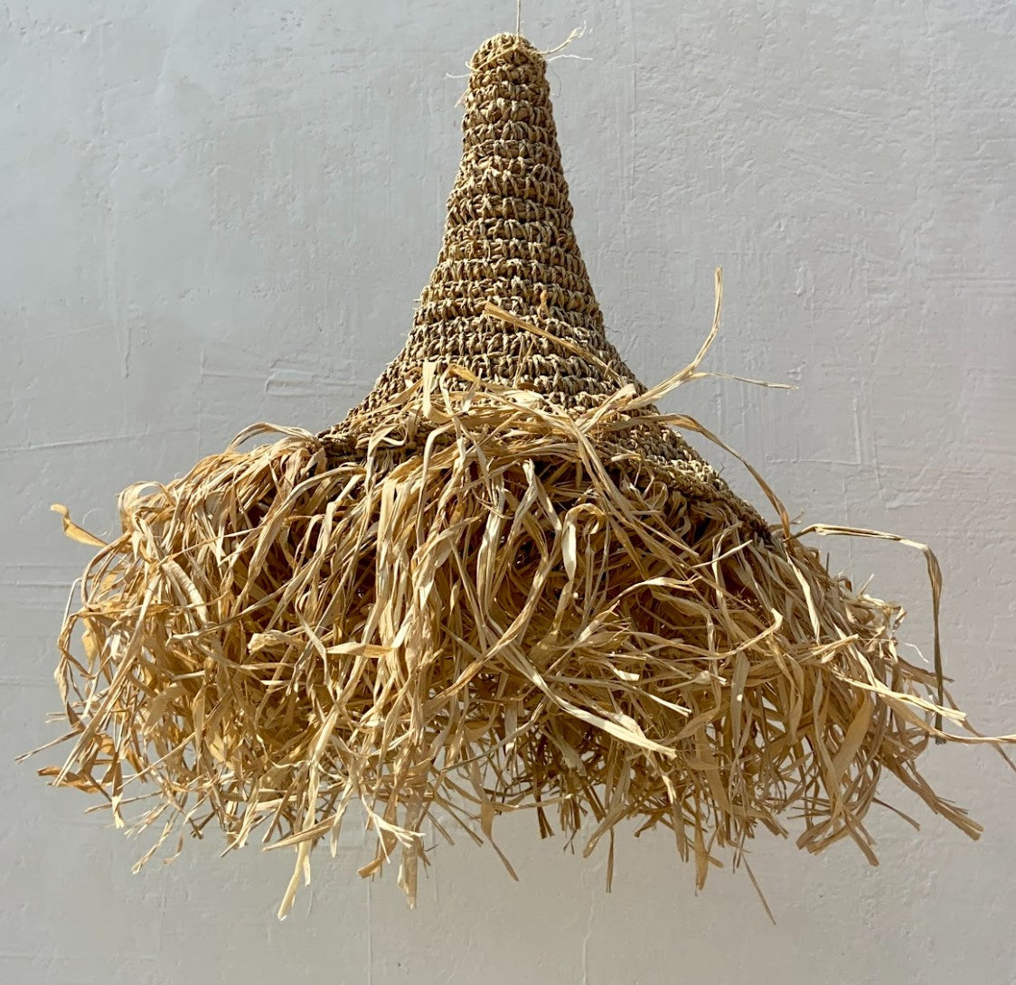 Seagrass Fringe Pendant Light | Small Natural Ceiling Lamp
