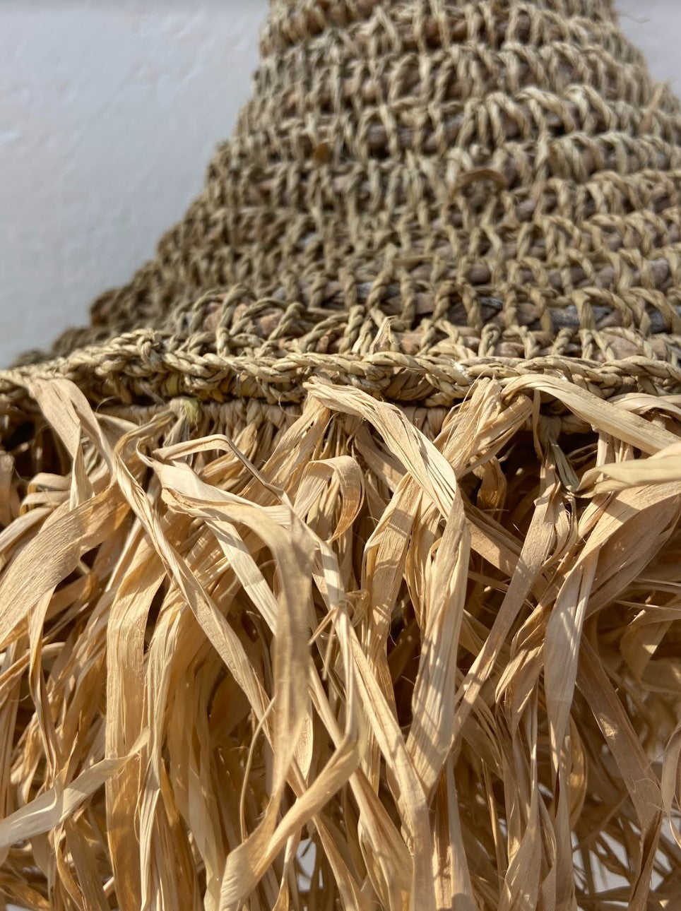 Seagrass Fringe Pendant Light | Small Natural Ceiling Lamp